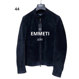 エンメティ(EMMETI)の◆美品◆EMMETI◆JURI◆ピッグスエード◆NAVY◆国内正規品(ライダースジャケット)