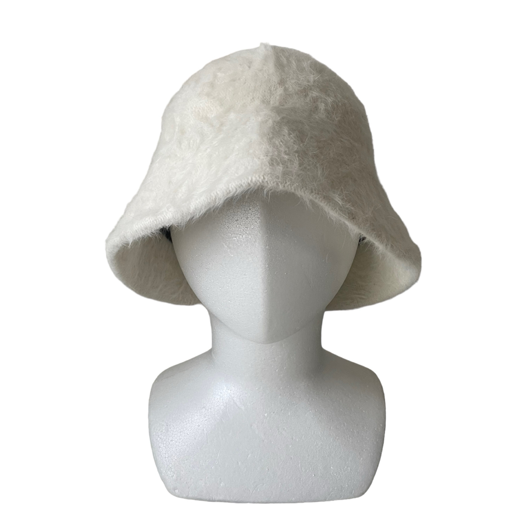 あったか　もこもこ　シャギー　ファー　バケットハット　帽子　アイボリー レディースの帽子(ハット)の商品写真