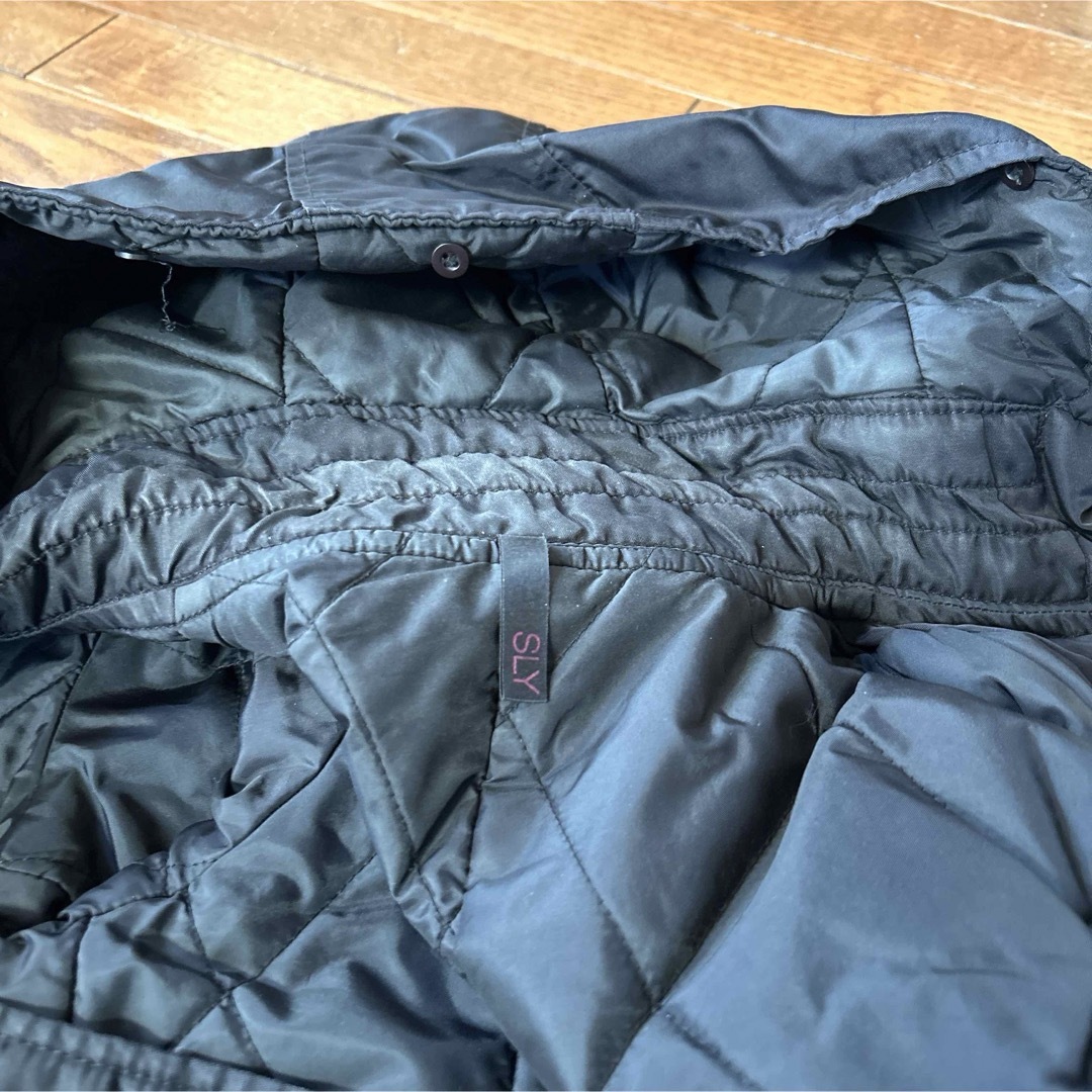 SLY(スライ)のSLY  コート　Mサイズ　暖かい　モッズコート　黒 レディースのジャケット/アウター(モッズコート)の商品写真