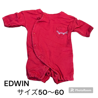エドウィン(EDWIN)のEDWIN ロンパース　サイズ50〜60 レッド(ロンパース)