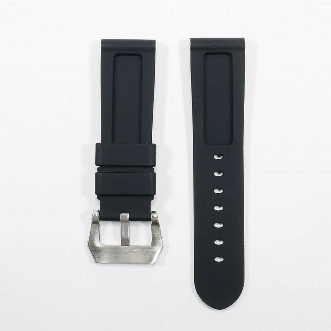 OFFICINE PANERAI(オフィチーネパネライ)のパネライ対応 互換ラバーベルト ブラック 24mm ピンバックル（尾錠）付き メンズの時計(ラバーベルト)の商品写真