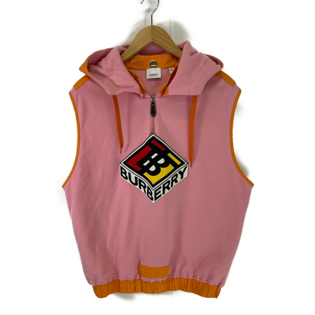 BURBERRY(バーバリー)のバーバリー 4559548 Candy Pink ハーフジップ Logo Hoodie S メンズのトップス(その他)の商品写真