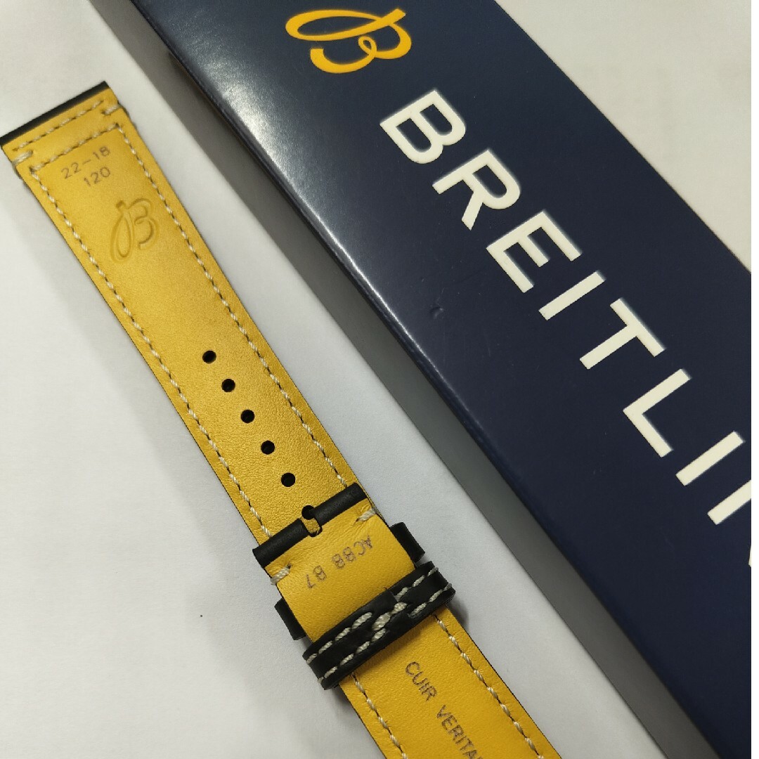 BREITLING(ブライトリング)の新品 ブライトリング Dバックル（バックル） レザーベルト（革ベルト） SET メンズの時計(その他)の商品写真