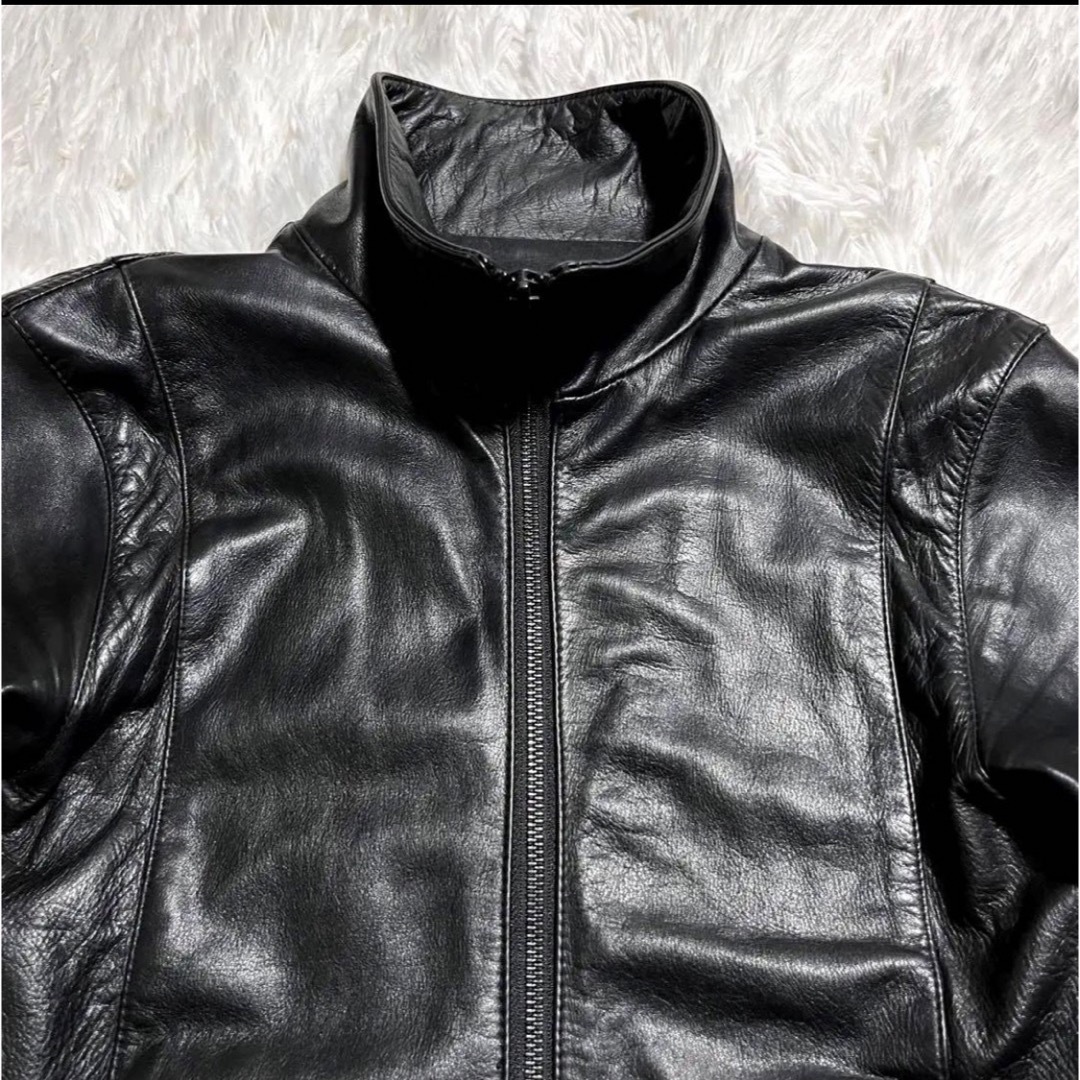 高級牛革ジャケット‼️しっとり柔らか艶有り　メンズ　ブラック  シャマ　38