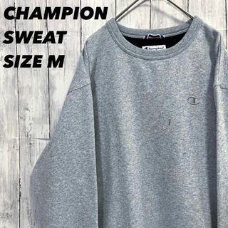 チャンピオン(Champion)のUS古着　チャンピオン　ワンポイント刺繍ロゴ背当て付きスエットトレーナーMグレー(スウェット)