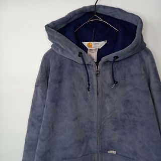 カーハート(carhartt)の90s　アメリカ製　カーハート　パーカー　ジャケット　裏起毛　フリース　グレーM(パーカー)