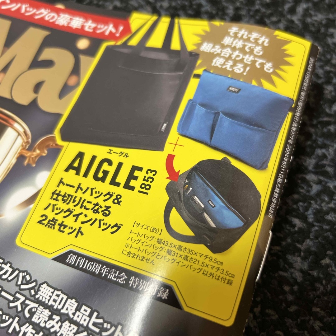 AIGLE(エーグル)のMonoMax 付録 AIGLE  仕切りになるバッグインバッグ&トートバッグ メンズのバッグ(トートバッグ)の商品写真