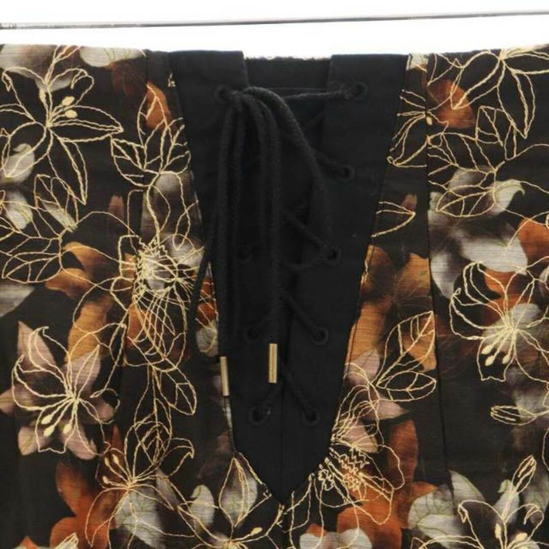 Lily Brown(リリーブラウン)のリリーブラウン ぼかし花柄刺繍スカート ロング フレア バックリボン 1 S 茶 レディースのスカート(ロングスカート)の商品写真