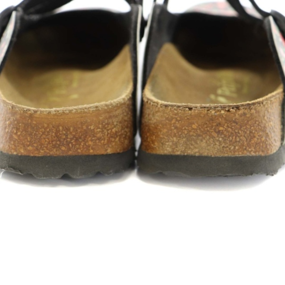パピリオ ビルケンシュトック サンダル サボ 花柄 23.0cm 黒 赤 レディースの靴/シューズ(サンダル)の商品写真