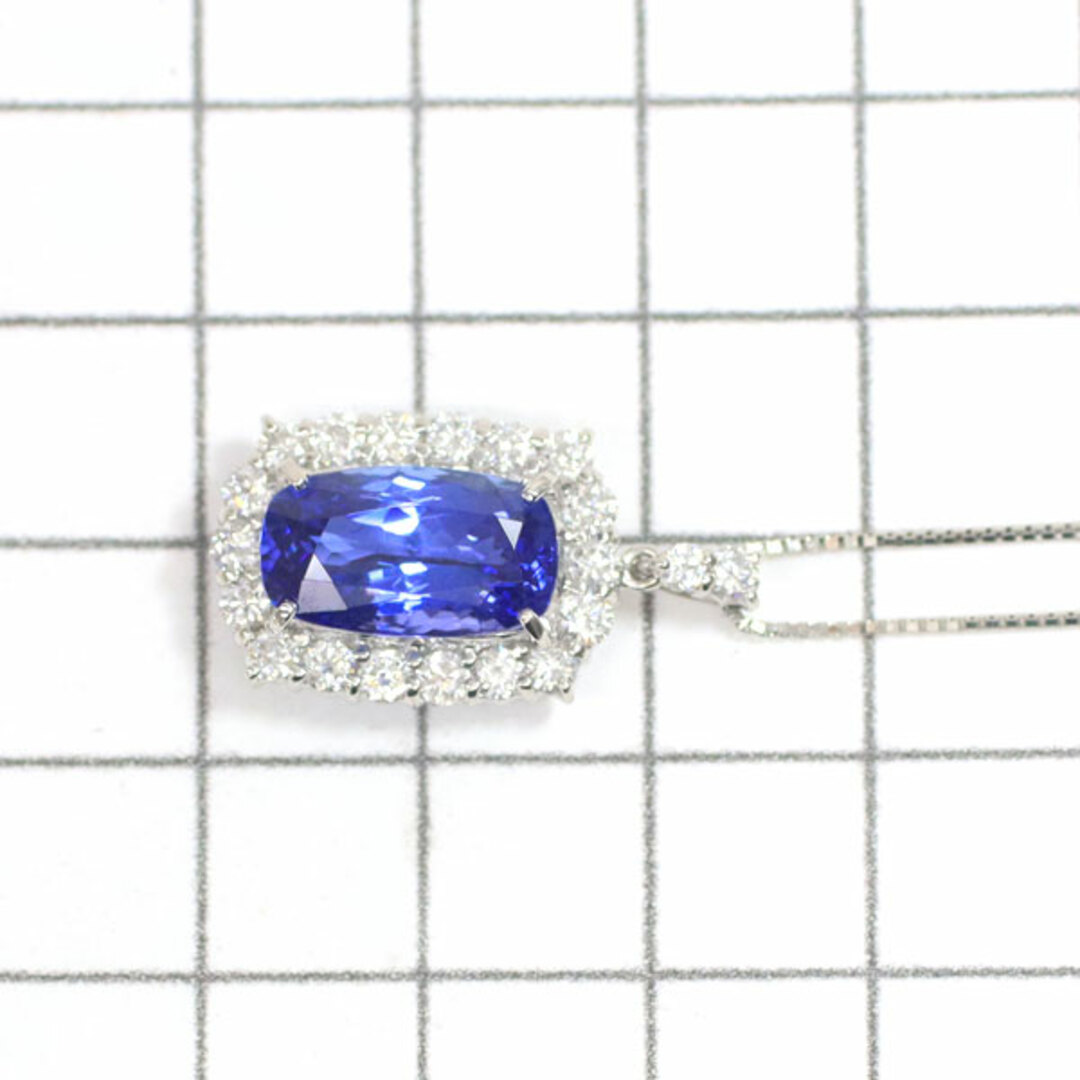 Pt タンザナイト ダイヤモンド ペンダントネックレス 4.39ct D1.00ctレディース