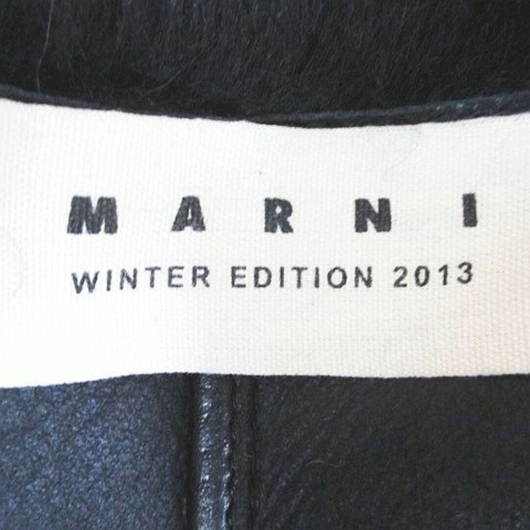 Marni(マルニ)のマルニ ムートンコート ファー レザー 羊革 牛革 ロング丈 38 黒 ブラック レディースのジャケット/アウター(ムートンコート)の商品写真