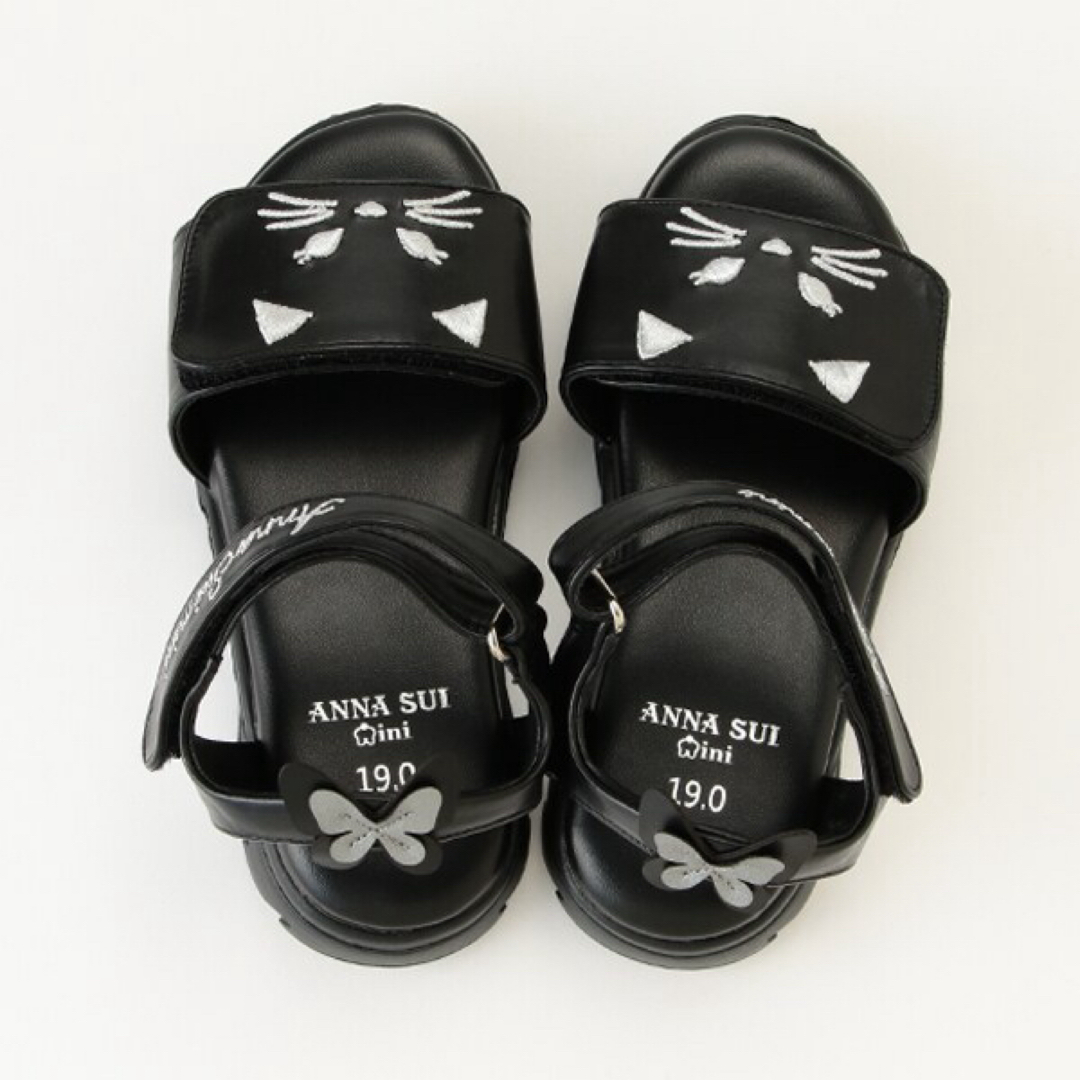 ANNA SUI mini(アナスイミニ)のANNA SUI mini（アナスイミニ）ネコ刺しゅうスポサン キッズ/ベビー/マタニティのキッズ靴/シューズ(15cm~)(サンダル)の商品写真