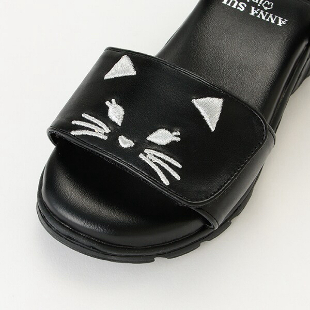 ANNA SUI mini(アナスイミニ)のANNA SUI mini（アナスイミニ）ネコ刺しゅうスポサン キッズ/ベビー/マタニティのキッズ靴/シューズ(15cm~)(サンダル)の商品写真