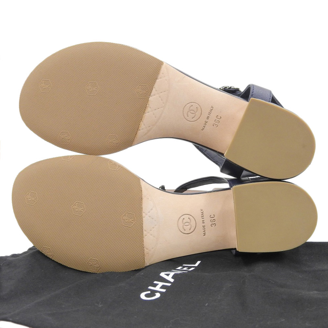 CHANEL(シャネル)のシャネル 新品同様 CHANEL シャネル ココマーク サンダル パンプス レディース ネイビー 36C G31463 36C レディースの靴/シューズ(ハイヒール/パンプス)の商品写真