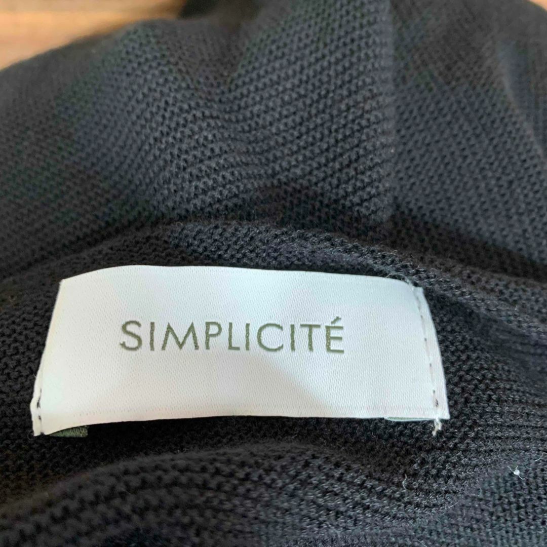 Simplicite(シンプリシテェ)のシンプリシテェ Simplicite ニット 黒 ブラック 無地 袖無し レディースのトップス(ニット/セーター)の商品写真