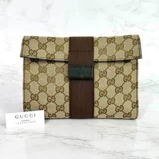 グッチ(Gucci)の美品 グッチ GUCCI ポーチ GG GGキャンバス コンパクト ブラウン(ポーチ)