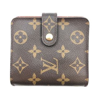 ルイヴィトン(LOUIS VUITTON)の　ルイ・ヴィトン LOUIS VUITTON コンパクトジップ M61667 ブラウン レザー モノグラム レディース 二つ折り財布(財布)