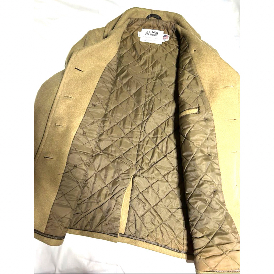 【希少】90'sヴィンテージSchottショットピーコートキルティング キャメル メンズのジャケット/アウター(ピーコート)の商品写真
