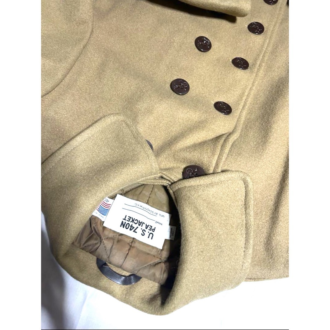 【希少】90'sヴィンテージSchottショットピーコートキルティング キャメル メンズのジャケット/アウター(ピーコート)の商品写真