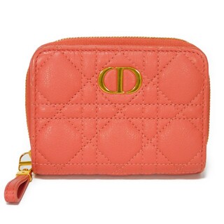 ディオール(Dior)のDior ディオール カロ バイフォールド ウォレット CDロゴ ステッチ カナージュ ダークピンク 二つ折り財布 S5032UWHC(財布)