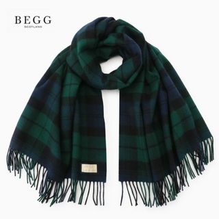 イエナ(IENA)の美品 BEGG&CO✨ベグアンドコー アンゴラ混 大判ストール スコットランド製(ストール/パシュミナ)