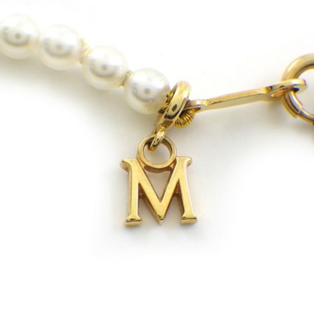 MIKIMOTO(ミキモト)のミキモト MIKIMOTO ブレスレット Mチャーム ベビー パール 3.2mm珠 K18YG 【中古】 レディースのアクセサリー(ブレスレット/バングル)の商品写真