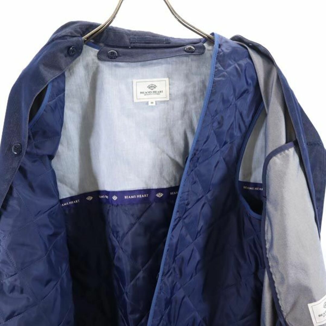 ビームスハート ステンカラーコート 48 ブルー系 BEAMS HEART ライナーベスト付き メンズ 古着 【231221】 メンズのジャケット/アウター(ステンカラーコート)の商品写真