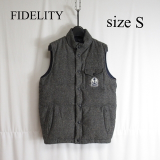 FIDELITY - FIDELITY ツイード ダウンベスト リバーシブル ブルゾン ジャケット S