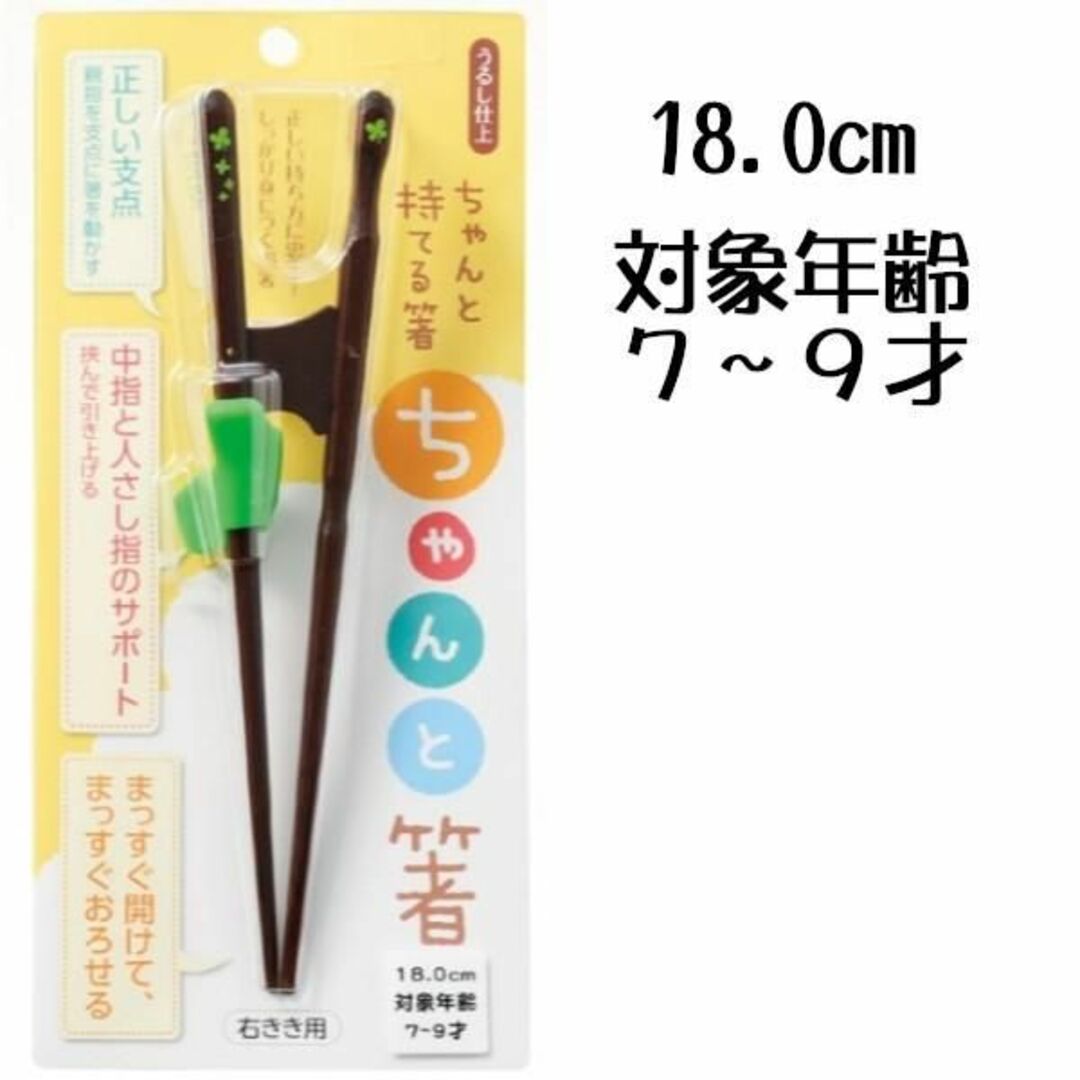 ちゃんと箸 子供用 矯正箸 18cm 右利き用 インテリア/住まい/日用品のキッチン/食器(カトラリー/箸)の商品写真