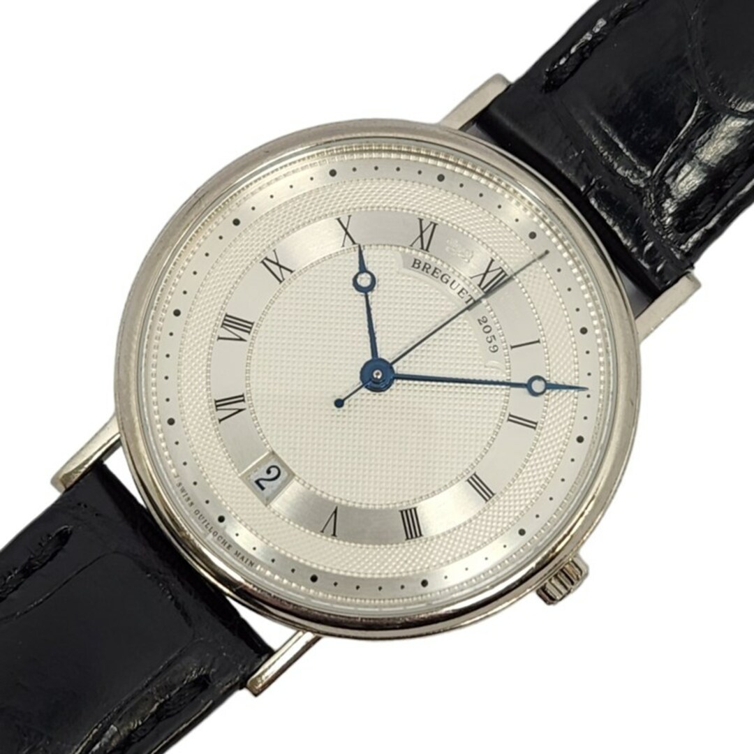 メンズブレゲ Breguet クラシック ツインバレル 5930BB/12/986 シルバー K18WG/クロコダイルレザーベルト 自動巻き メンズ 腕時計