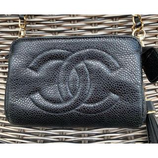 シャネル(CHANEL)のシャネル　ミニポーチ　キャビアスキン　チェーンショルダー(ポーチ)