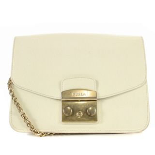 【 ほぼ未使用  】FURLA フルラ チェーンショルダー  メトロポリス 白