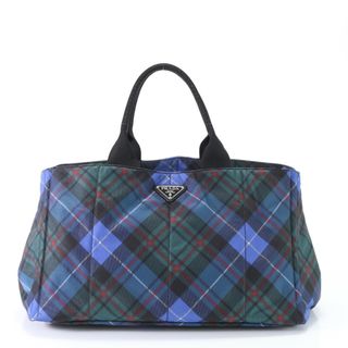 プラダ(PRADA)の極美品 プラダ カナパ 三角ロゴ チェック トート バッグ 肩掛け ショルダー ハンド 人気 定番 おしゃれ A4 レディース YYT お38-3(トートバッグ)