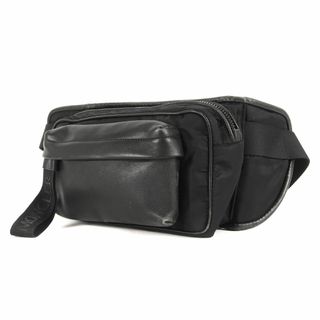 MONCLER - MONCLER モンクレール バッグ 18SS レザー コンビ ナイロン ヒップ バッグ HIP BAG D209A0063110 ウエスト ボディ ショルダー ブラック 黒 カバン【メンズ】【中古】