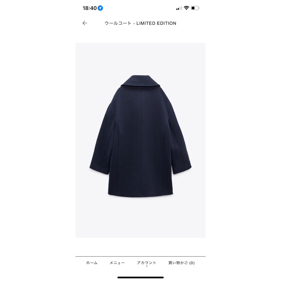 ZARA(ザラ)のウールコート　LIMITED EDITION レディースのジャケット/アウター(ピーコート)の商品写真