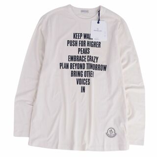 モンクレール(MONCLER)の極美品 モンクレール MONCLER Tシャツ カットソー 2021年 ロングスリーブ 長袖 プリント トップス メンズ XL アイボリー(Tシャツ/カットソー(半袖/袖なし))