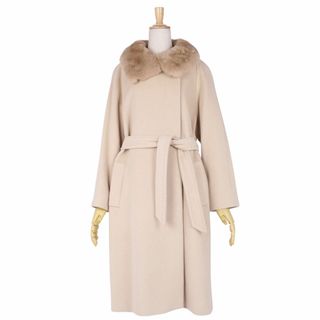 マックスマーラ(Max Mara)の美品 マックスマーラ Max Mara STUDIO コート ロングコート ダブルブレスト ラビットファー アウター レディース JI42 USA8 FB40(M相当) ベージュ(その他)