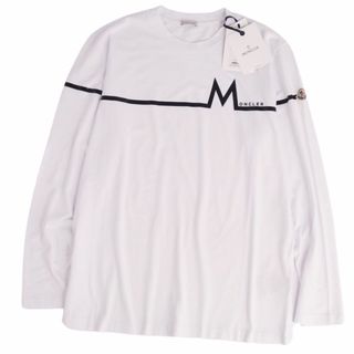 モンクレール(MONCLER)の未使用 モンクレール MONCLER Tシャツ 2021 カットソー ロゴワッペン ロングスリーブ コットン トップス メンズ XXL ホワイト(Tシャツ/カットソー(半袖/袖なし))