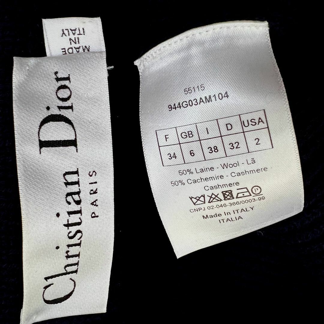 Christian Dior(クリスチャンディオール)の★Christian Dior★最新タグ★極美品★カシミヤウール★ベルト付コート レディースのジャケット/アウター(ニットコート)の商品写真