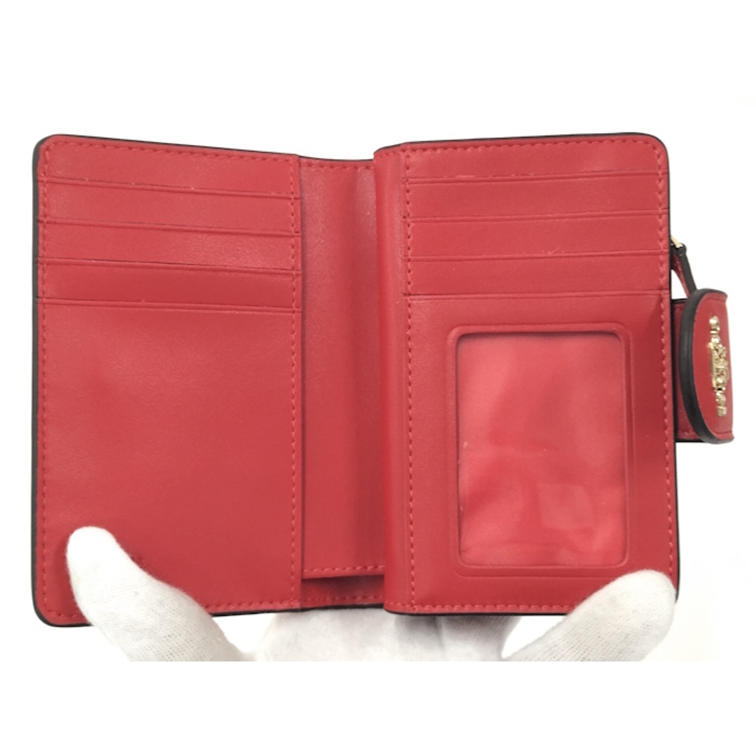 COACH(コーチ)のCOACH 二つ折り財布 ミニ ヴィンテージ ローズプリント レザー レッド レディースのファッション小物(財布)の商品写真