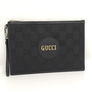 グッチ(Gucci)のGUCCI オフザグリッド クラッチバッグ キャンバス ブラック 625598(クラッチバッグ)