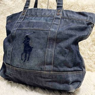 ポロラルフローレン(POLO RALPH LAUREN)のポロラルフローレン トートバッグ デニム ジーンズ インディゴ エイジング A4(トートバッグ)