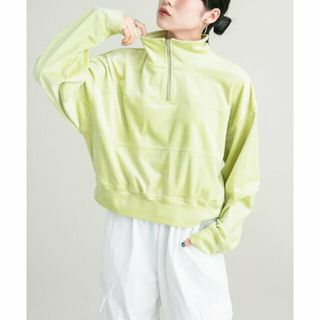 ケービーエフ(KBF)の【LIME】ベロアハーフZIPプルオーバー(カットソー(長袖/七分))