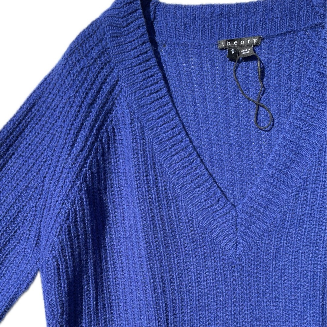 theory(セオリー)のカシミヤ100 ロング ニット セーター ブルー Vネック カシミヤ 上質 素敵 レディースのトップス(ニット/セーター)の商品写真