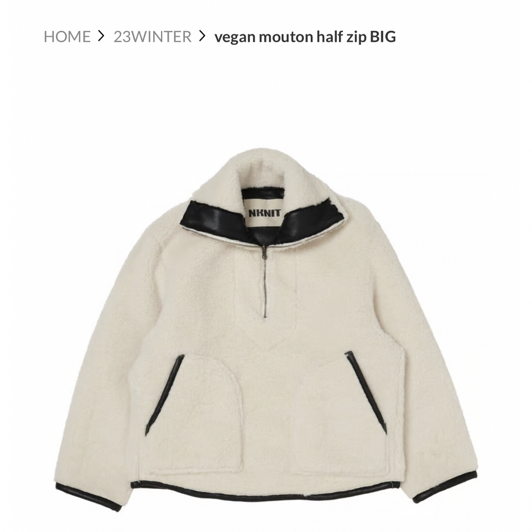 NKNIT 23AW half zip outer BLACKnknit