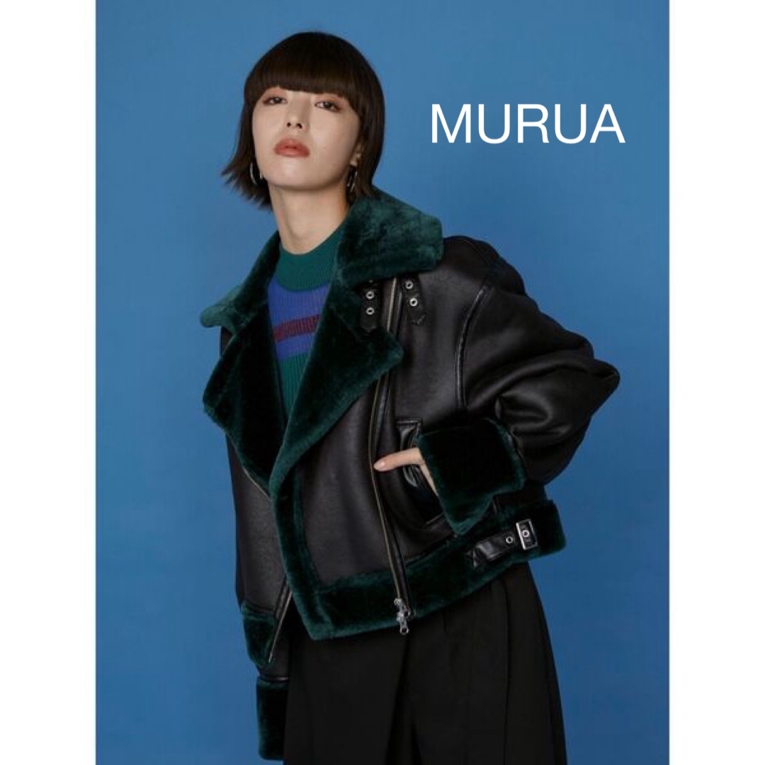 MURUA - MURUA ショートエアリーフェイクムートンジャケッの通販 by