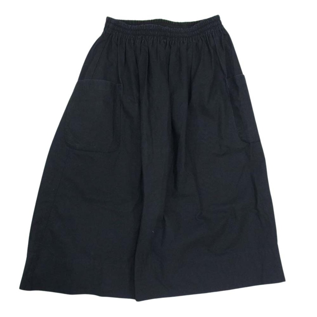 アトリエ ナルセ atelier naruse na-F06028 cotton patch pocket skirt コットン パッチ ポケット ギャザー スカート ブラック系 F約76cmウエスト