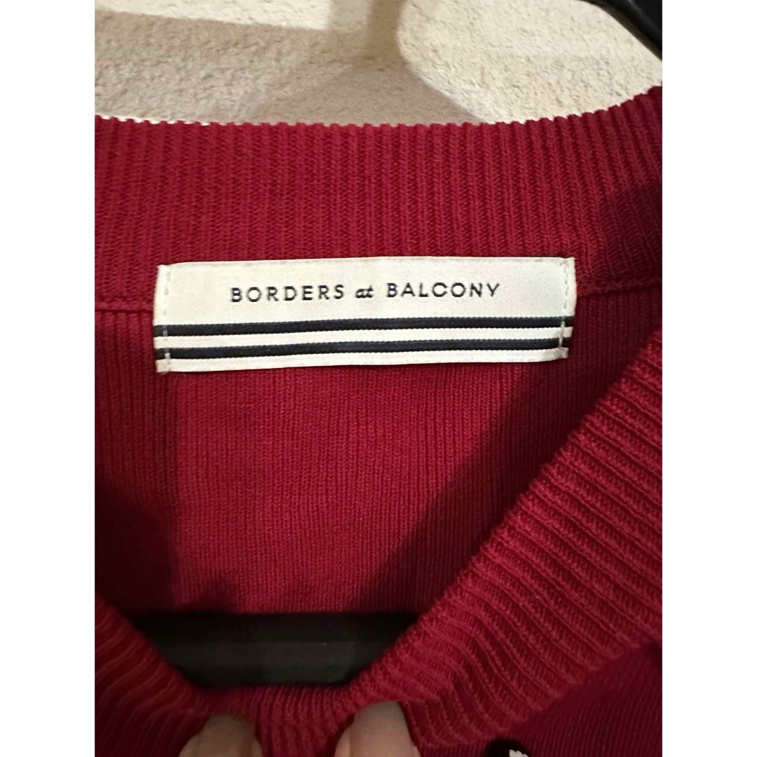 BORDERS at BALCONY(ボーダーズアットバルコニー)の【定価4万】ボーダーズアットバルコニー パール付き レーヨンニット レディースのトップス(ニット/セーター)の商品写真