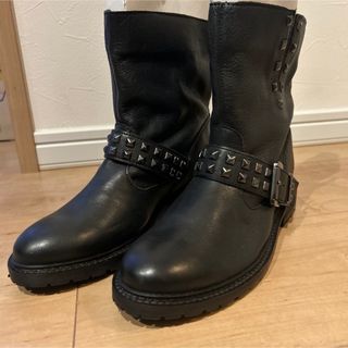 ベルシュカ(Bershka)のぶぶぶ、 ブラックレザーの ブーツがシブちぃ！ サイズ36  23cm  Ber(ブーツ)