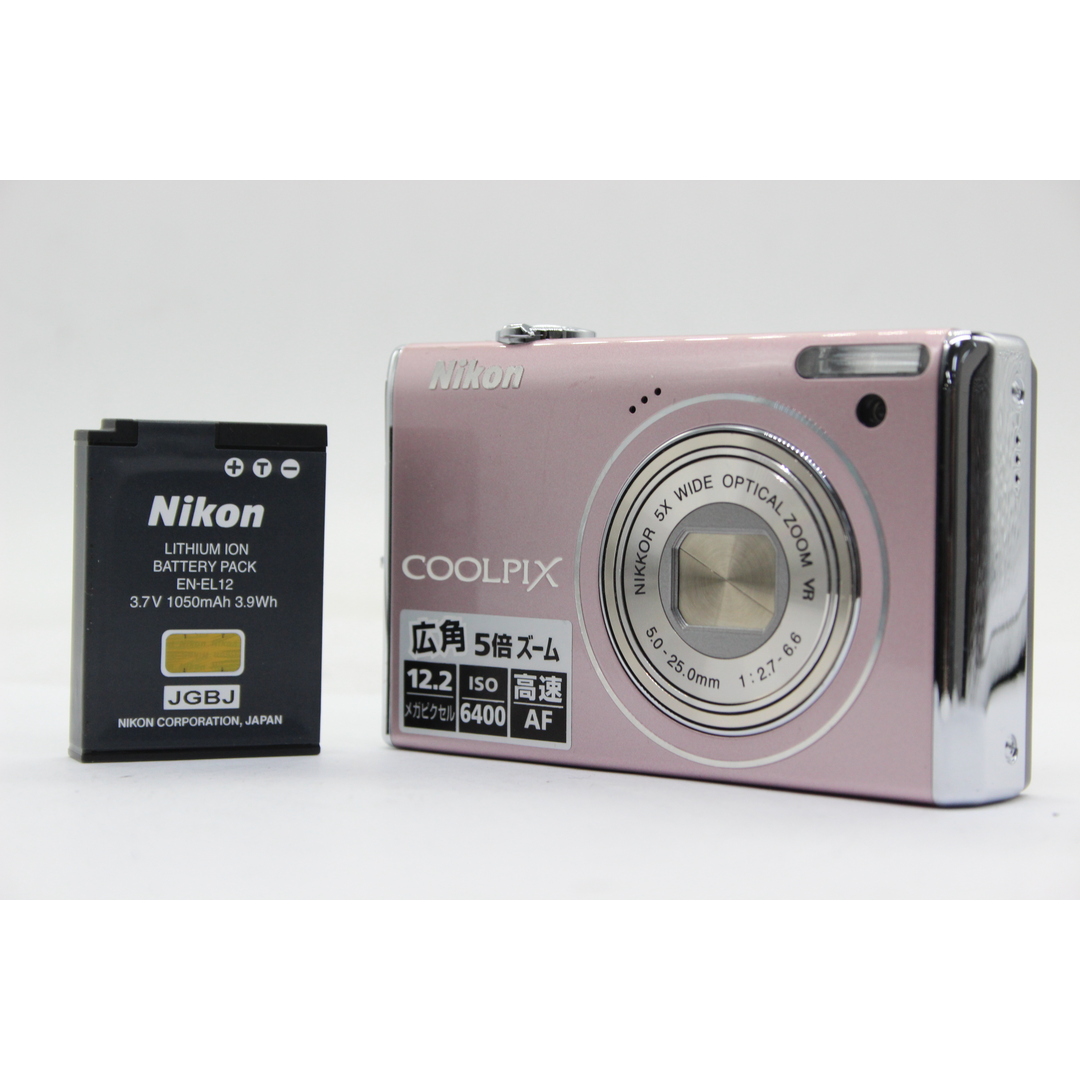 支払い発送詳細【返品保証】 ニコン Nikon Coolpix S640 ピンク Nikkor 5x WIde バッテリー付き コンパクトデジタルカメラ  s4892